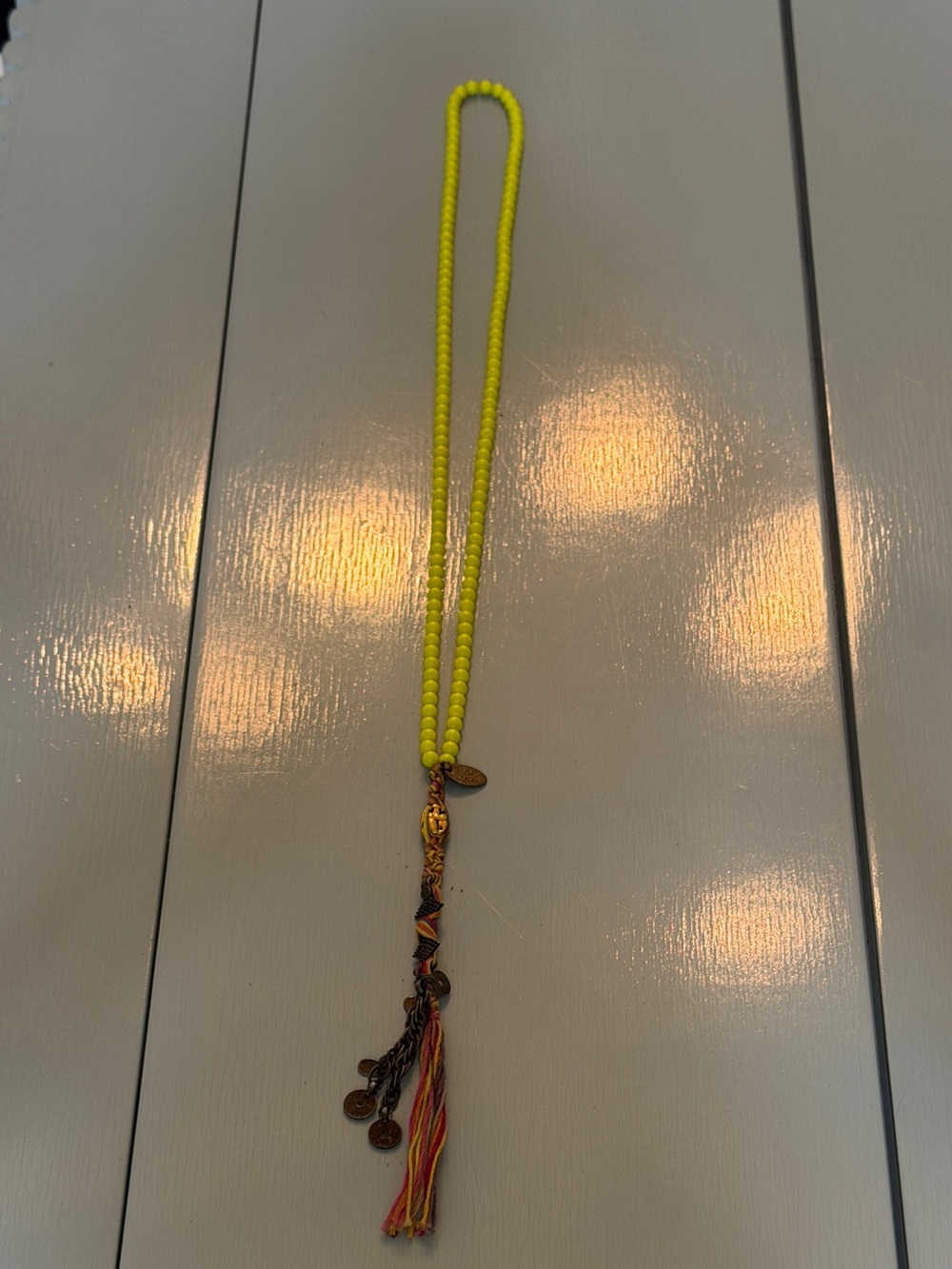 Chan Luu Bright Neon Yellow Beaded Necklace